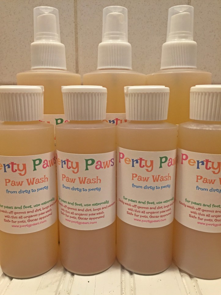 Perty Paws, organic hand sanitizer, paw wash, foot wash, shoe wash