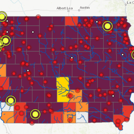 Illegal factory farm manure dumping, cancer, Iowa